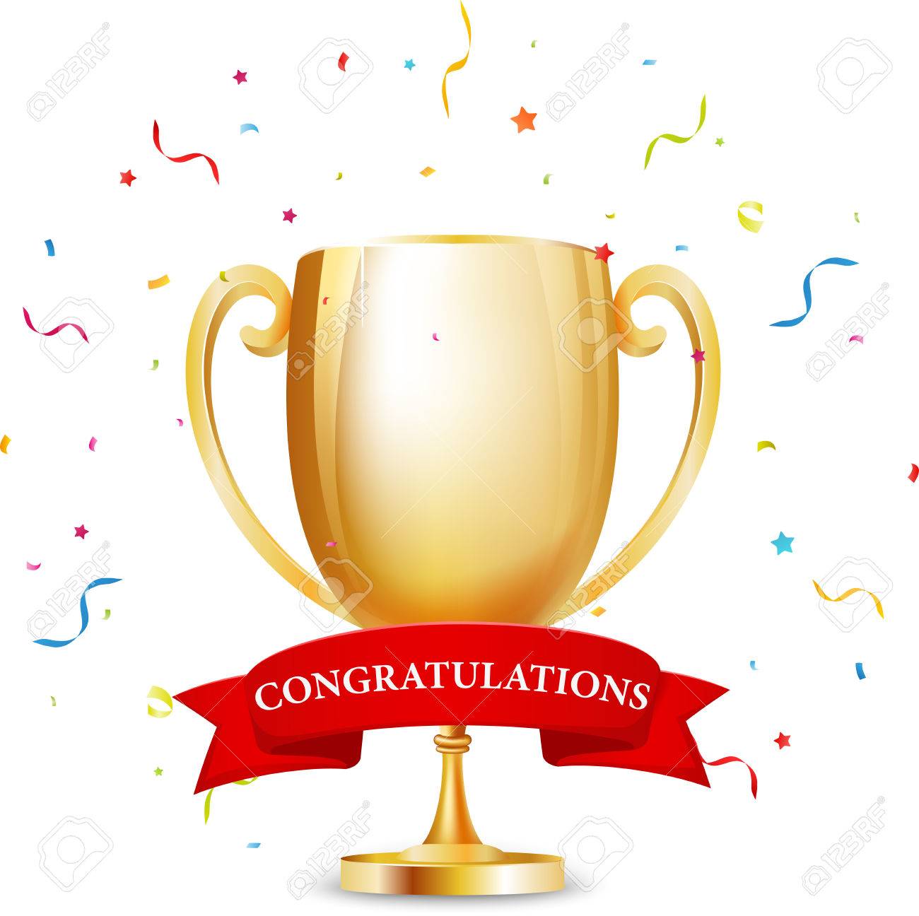 Winner Trophy Cup With Ribbon And Confetti Royalty Free SVG, Cliparts,  Vectors, and Stock Illustration. Image 52510863., image size:1300x1296