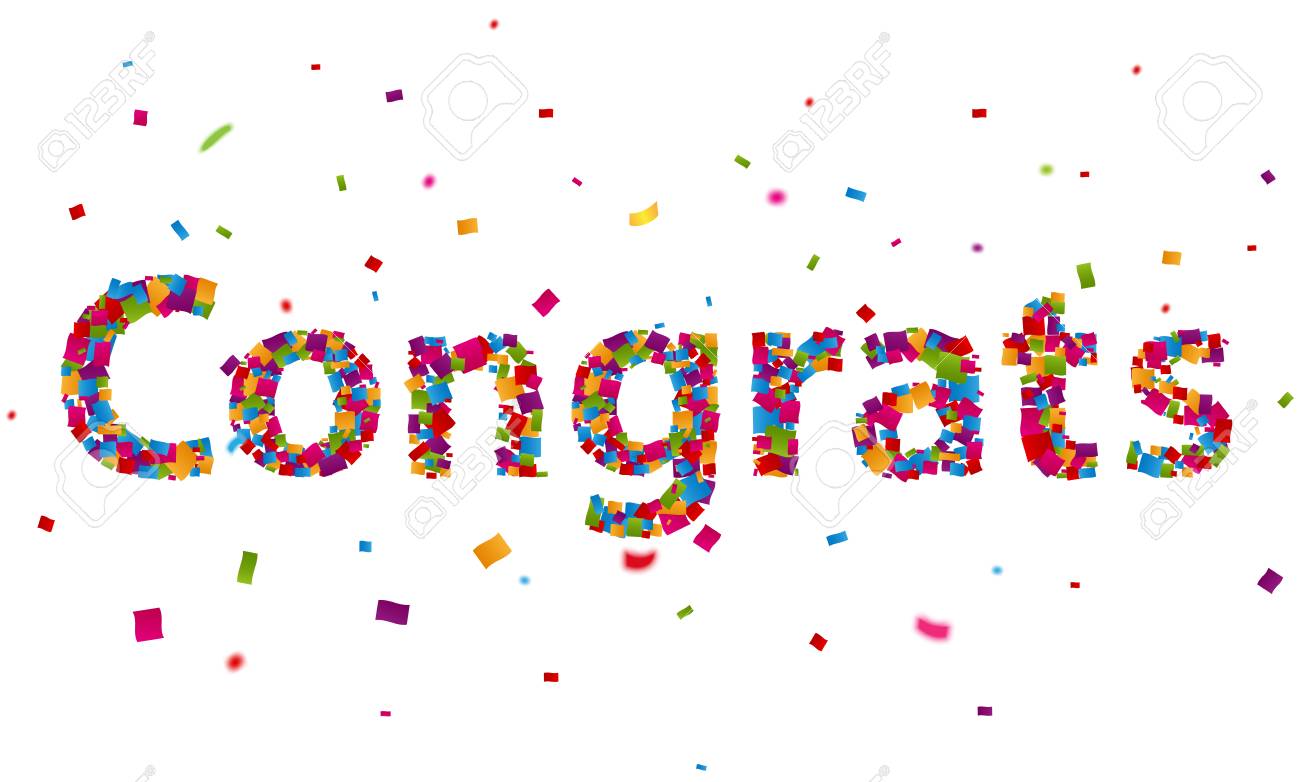 congratulations sign with colorful confetti royalty free cliparts