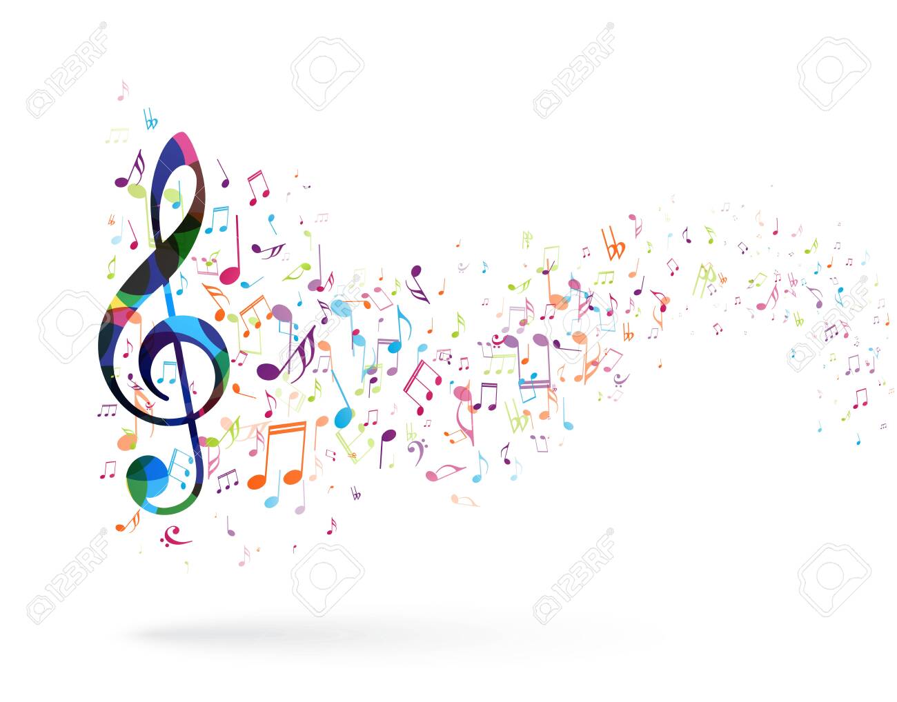 Colorful Music Notes Background, Abstract Sign And Symbol Royalty Free SVG,  Cliparts, Vectors, And Stock Illustration. Image 129154773.