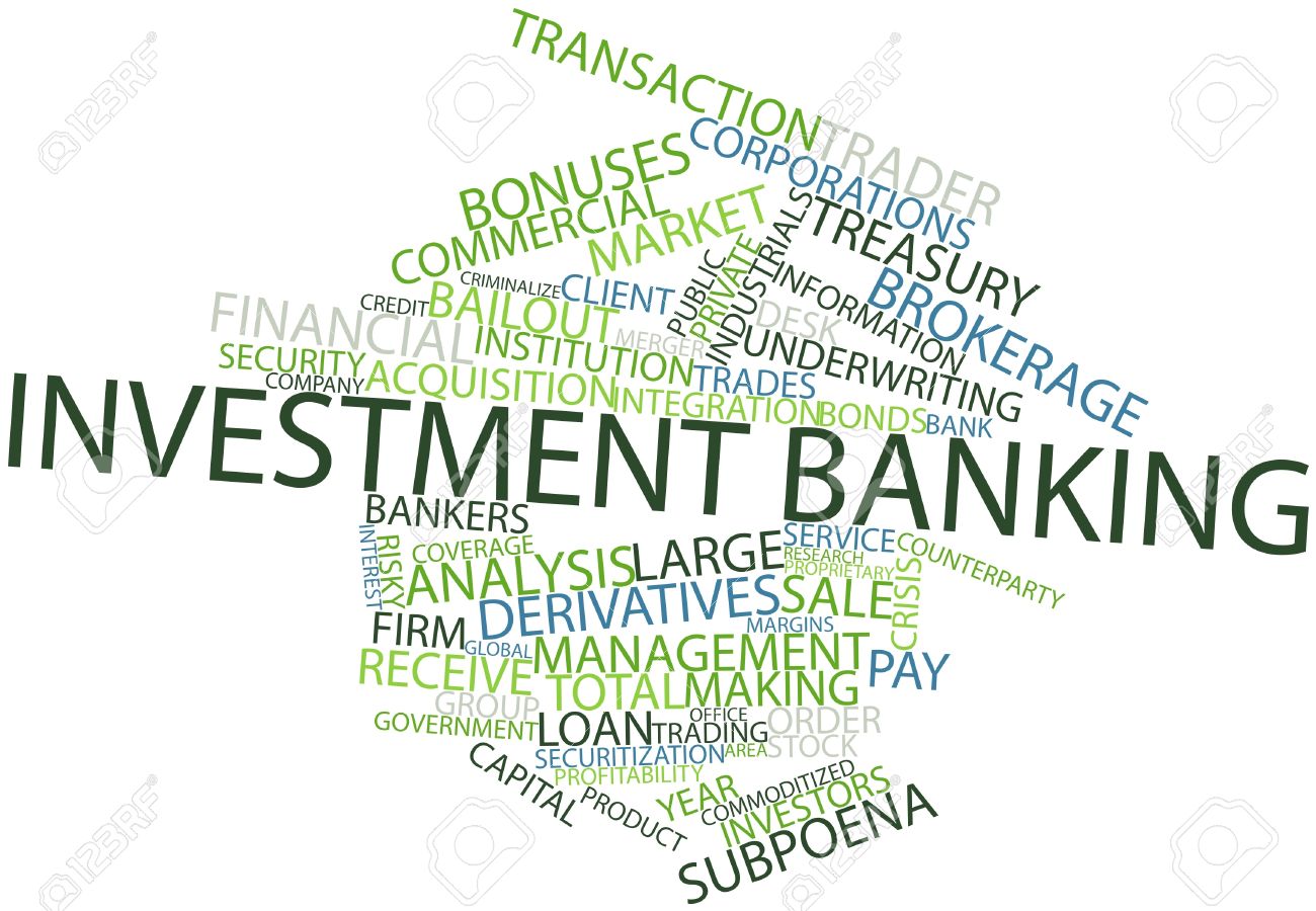 abstract word cloud for investment banking with related tags stock