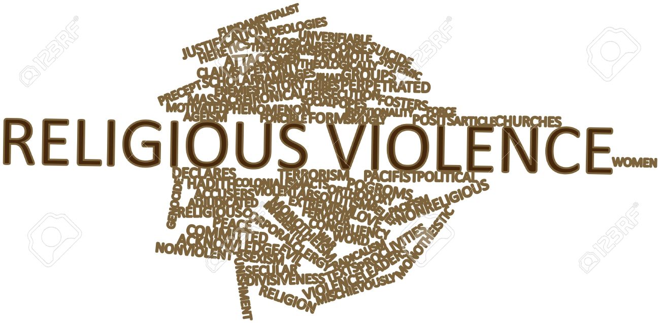 Abstract Word Cloud For Religious Violence With Related Tags
