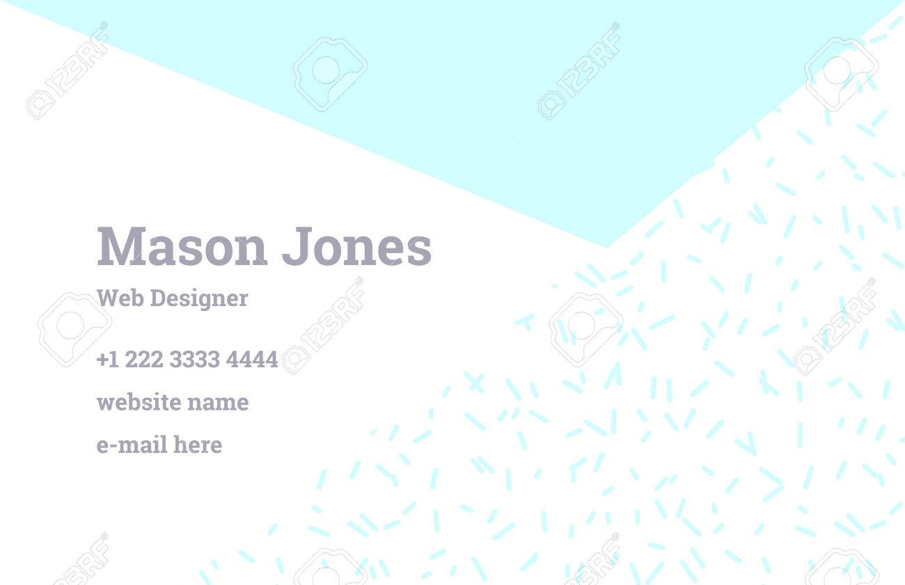 fashion business card template in the style of memphis perfect