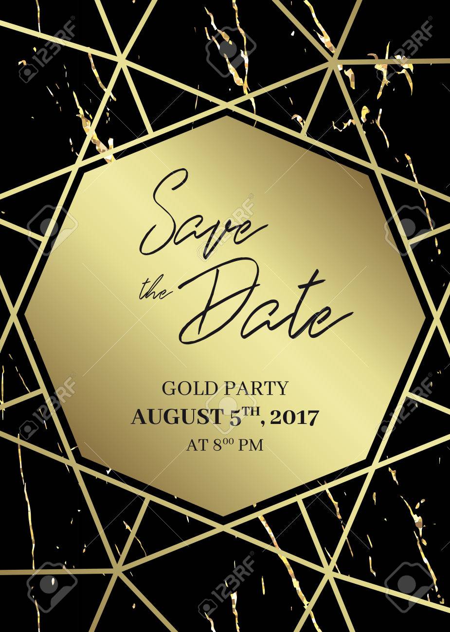 save the date design template formal invite to follow black