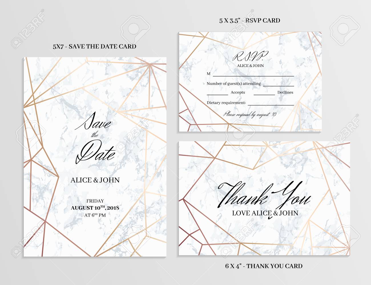 Wedding Set. Save The Date, Thank You And R.S.V.P. Cards Template In Template For Rsvp Cards For Wedding