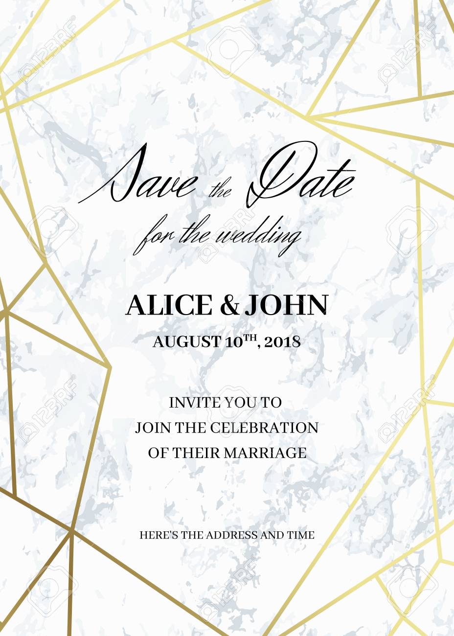 save the date card template of geometric design invitation to