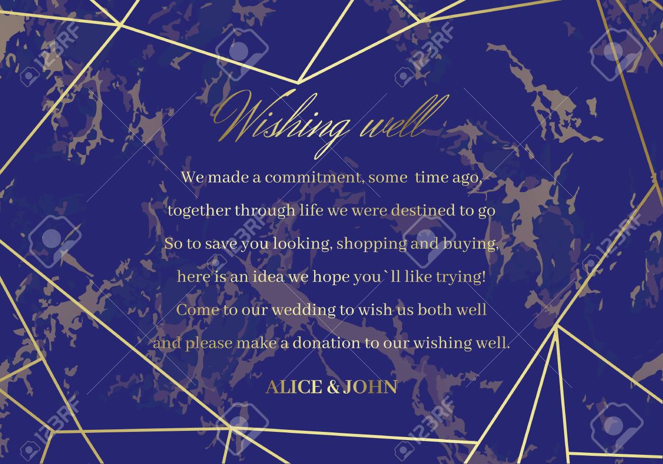 Wedding Well Wishes Card Template Geometric Design Golden Lines