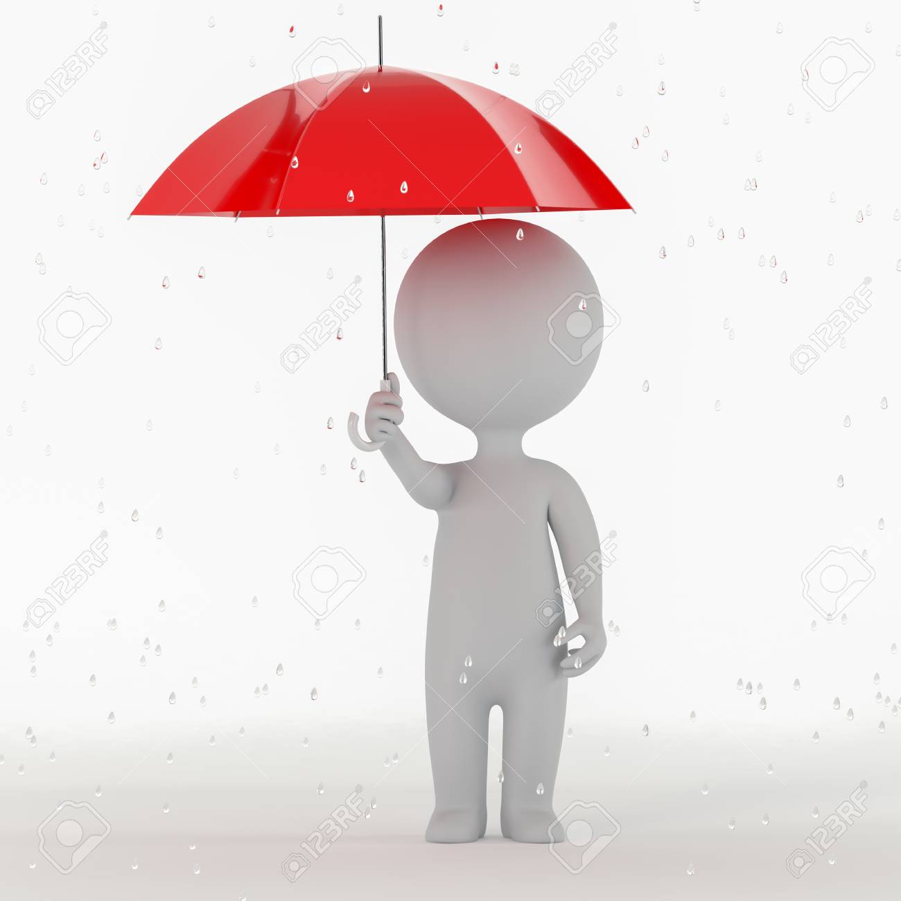 3d De Una Persona Que Pone Un Paraguas Fotos, Retratos, Imágenes Y Fotografía De Archivo Libres De Derecho. Image 81813136.