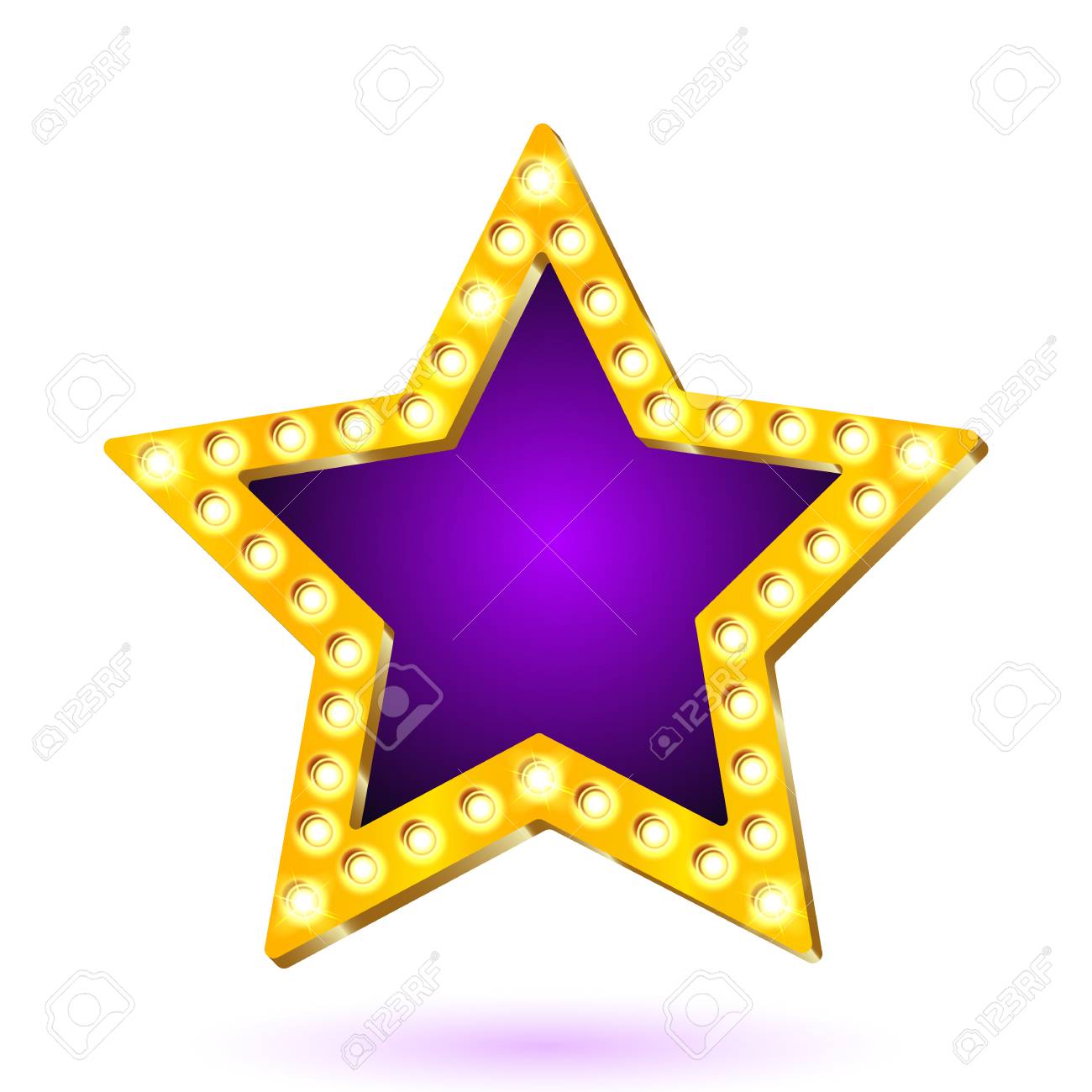 分離されたライトとバナー スター フレームのベクトル イラスト 簡単に編集可能 のイラスト素材 ベクタ Image