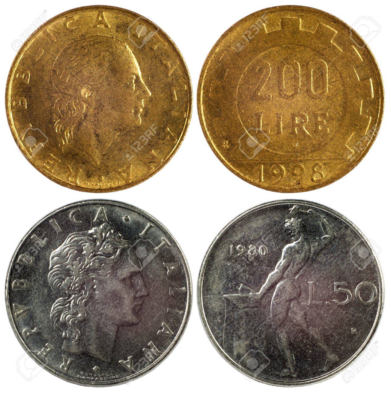 이탈리아의 희귀 동전 흰색 배경에 고립 로열티 무료 사진, 그림, 이미지 그리고 스톡포토그래피. Image 17092334