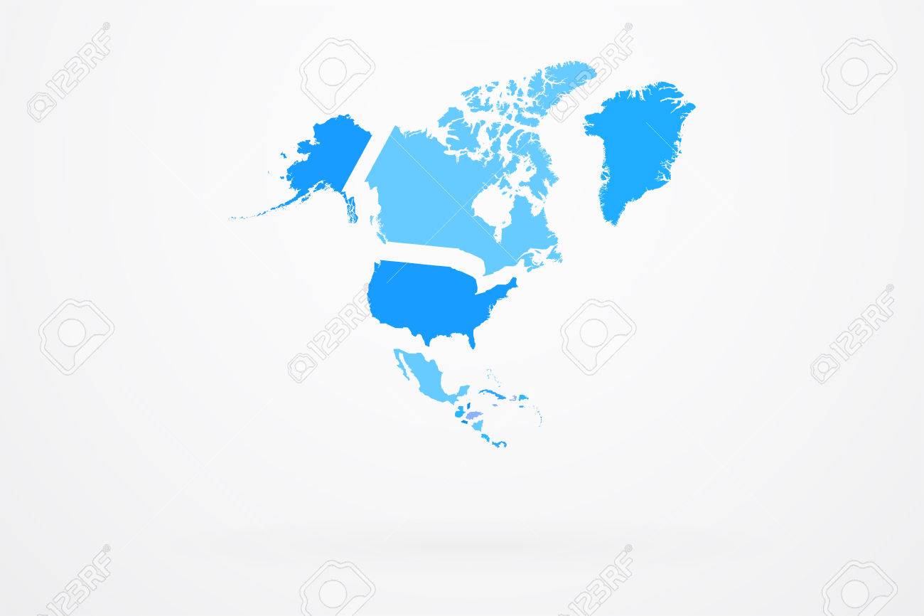 north america continent map with countries royalty free cliparts