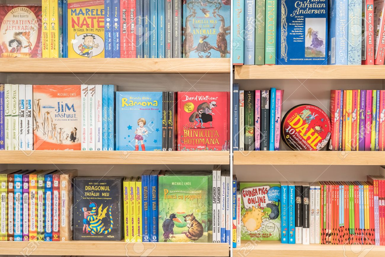 Bucharest Romania February Bookshelf In Library - Bucharest Romania February Bookshelf In Library With Childrenbooks For bucharest romania february bookshelf in library - bucharest romania february bookshelf in library with childrenbooks for