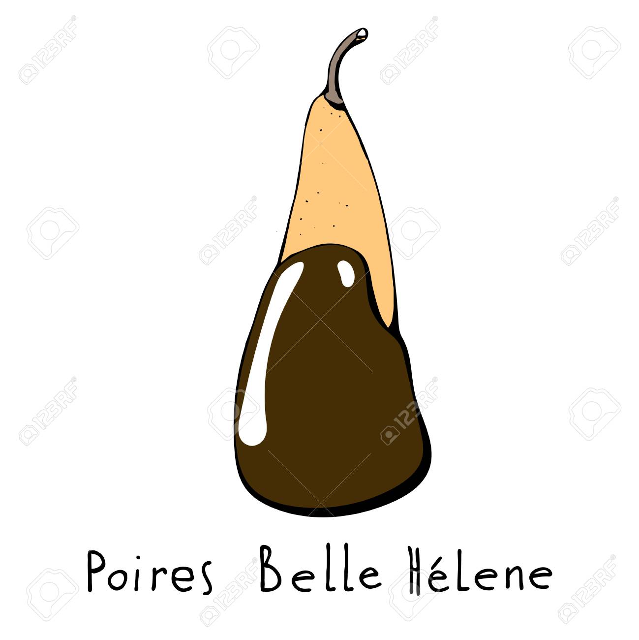 French Dessert Poire Belle Helene Royalty Free Cliparts Vectors And Stock Illustration Image