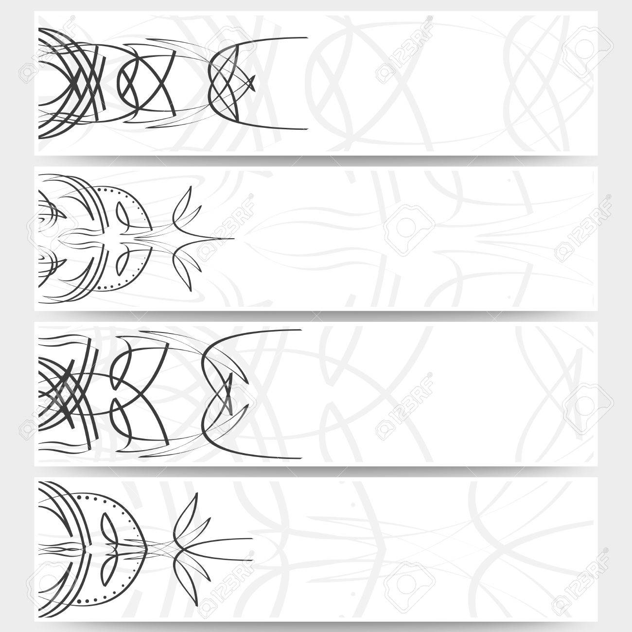web banners set pinstripe design header layout templates royalty pinstripe templates