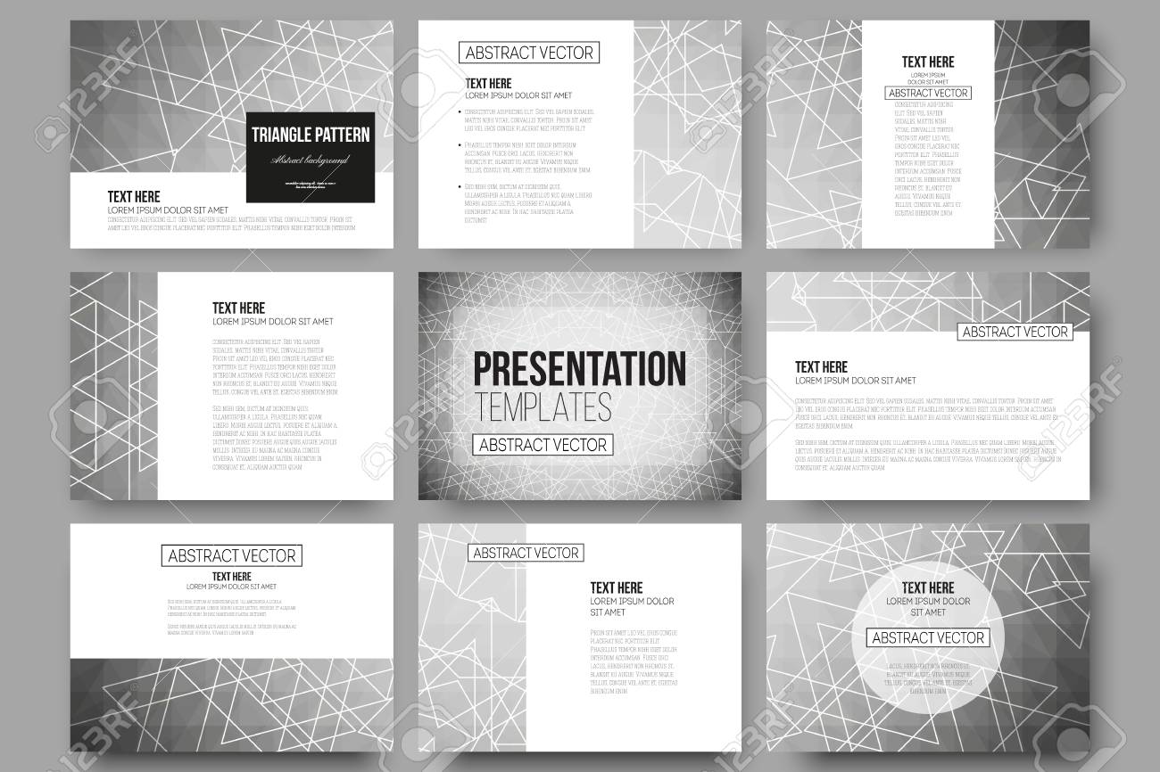 set of 9 vector templates for presentation slides sacred geometry
