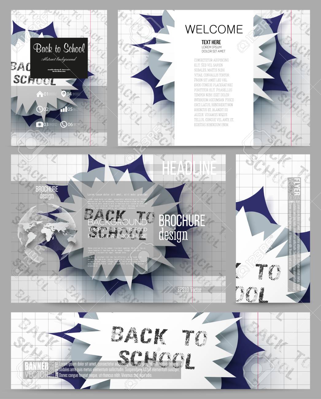 set of business templates for presentation brochure flyer or
