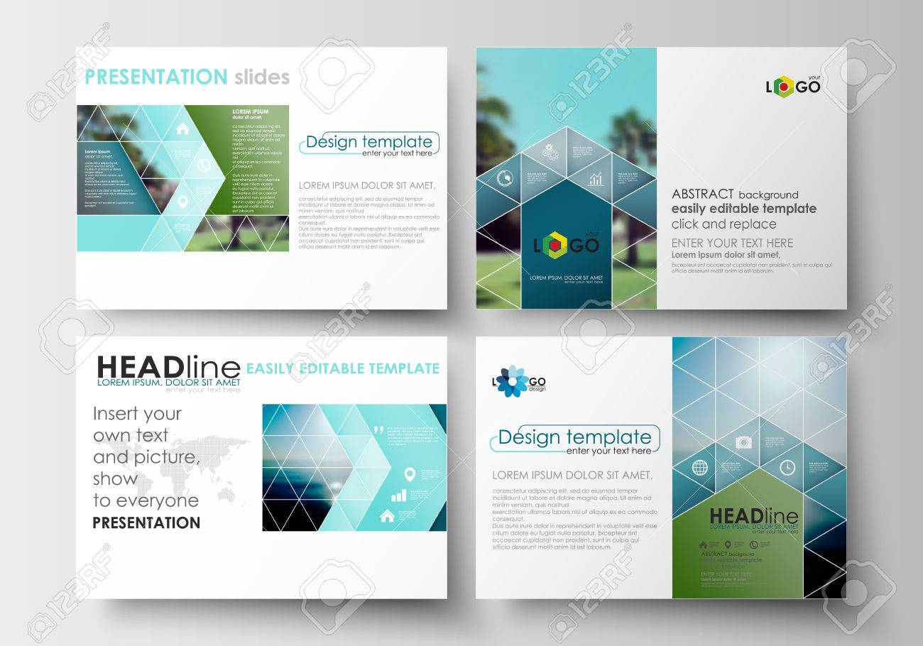 Conjunto De Modelos De Negocio Para Diapositivas De La Presentacion Diseno Plano Azul Color Decoracion Diseno Viajes Plantilla Vectorial Editable Facil Colorido Paisaje Natural Borrosa Ilustraciones Vectoriales Clip Art Vectorizado Libre De