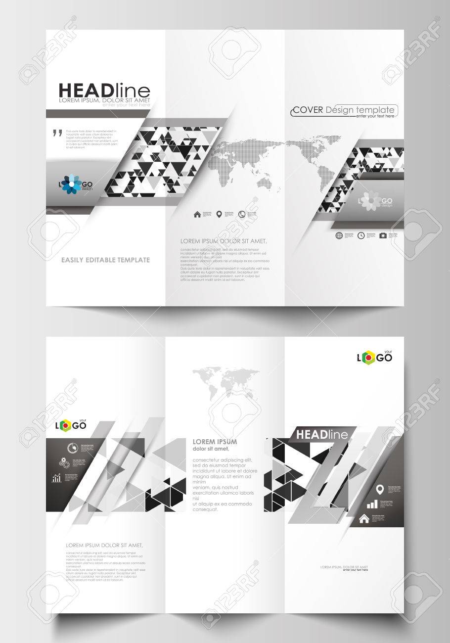 tri fold brochure business templates on both sides easy editable