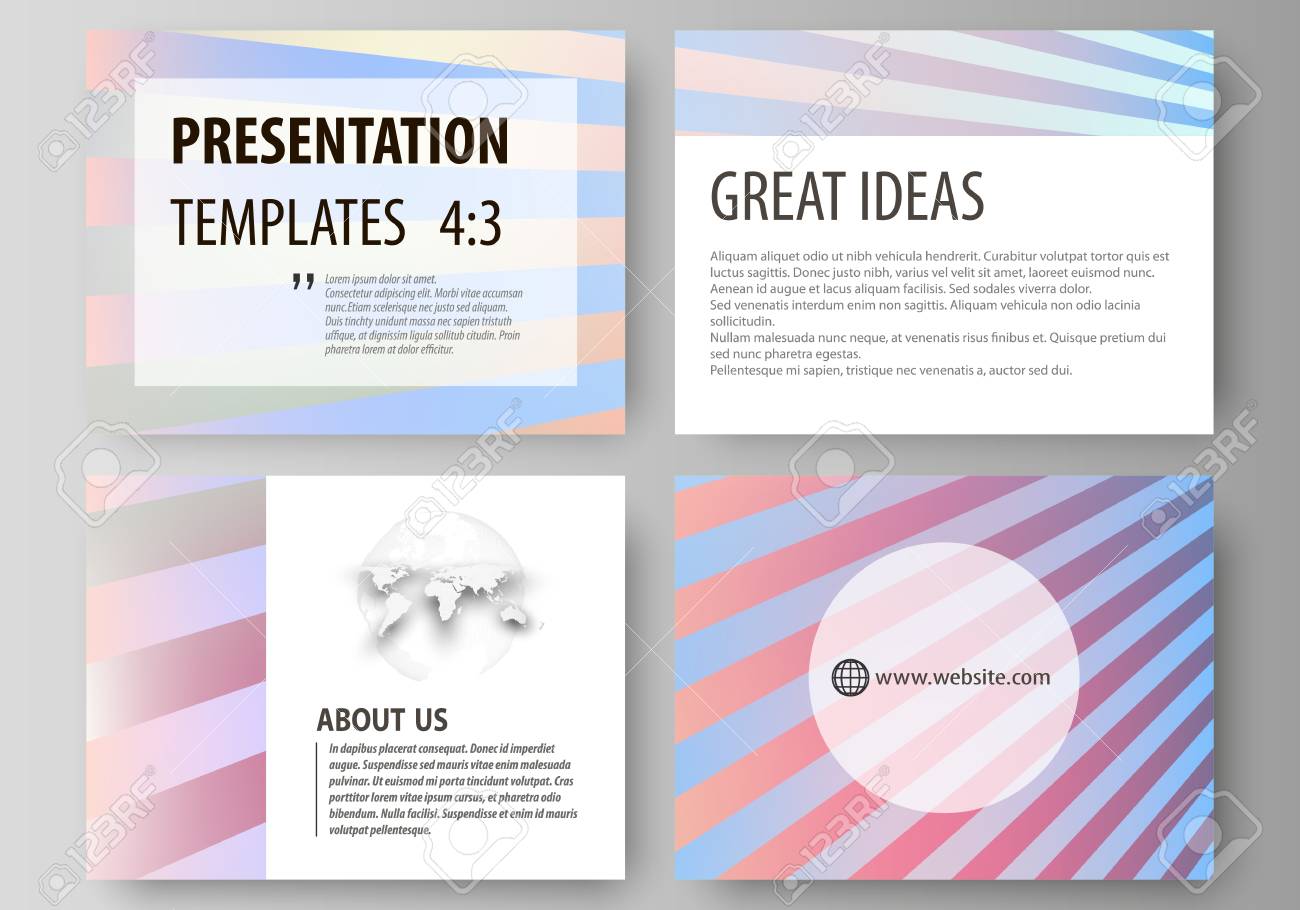 Conjunto De Plantillas De Negocios Para Diapositivas De Presentacion Disenos De Vectores Abstractos Editables Faciles En Diseno Plano Decoracion Rosada Y Azul Dulce Diseno Bastante Romantico Fondo Lindo Del Caramelo Ilustraciones Vectoriales