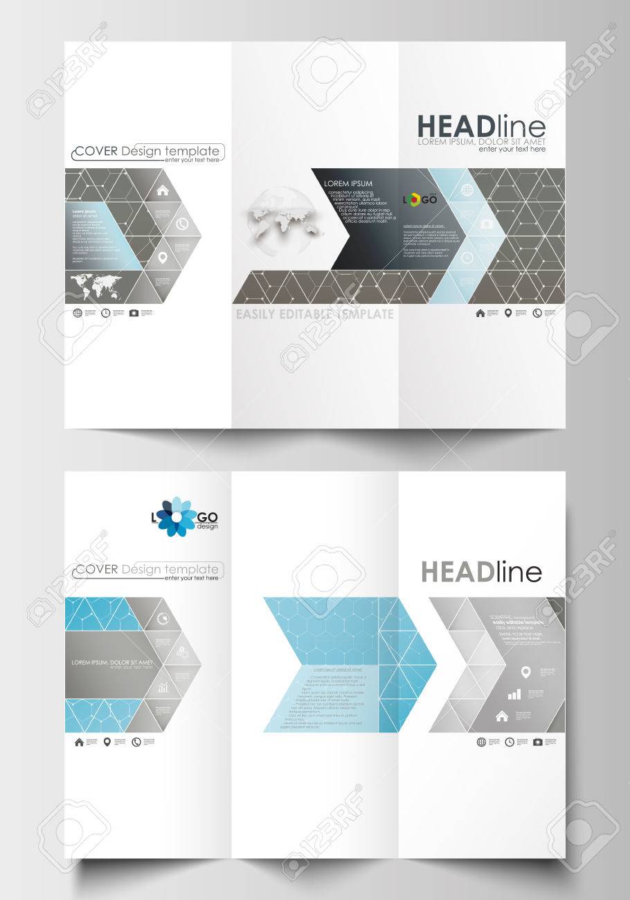 tri fold brochure business templates on both sides easy editable