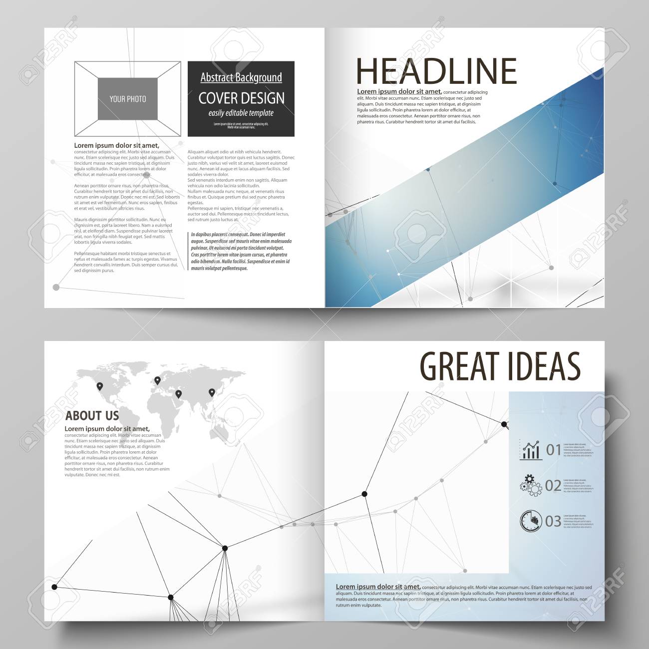business templates for square design bi fold brochure magazine bi fold template