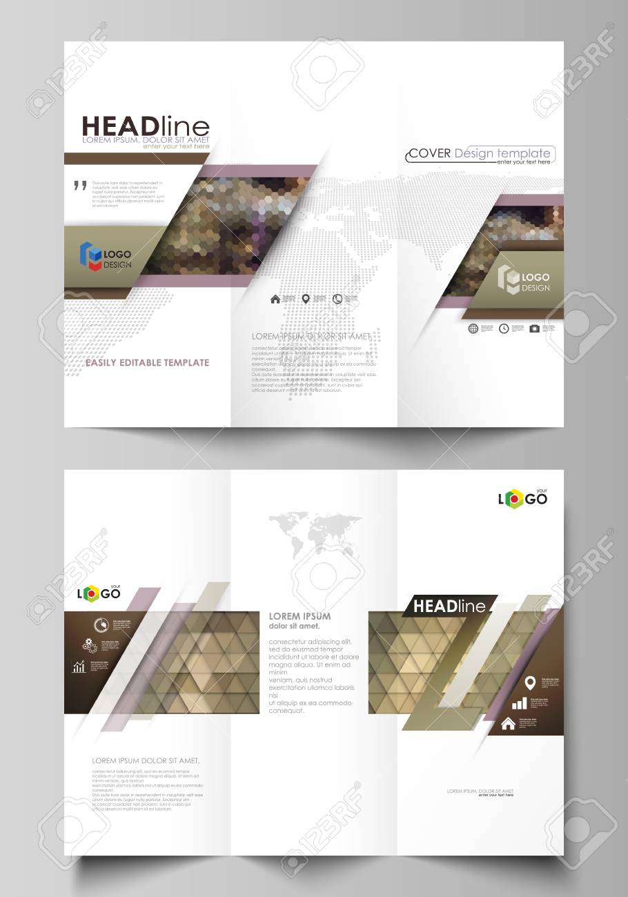 tri fold brochure business templates on both sides easy editable