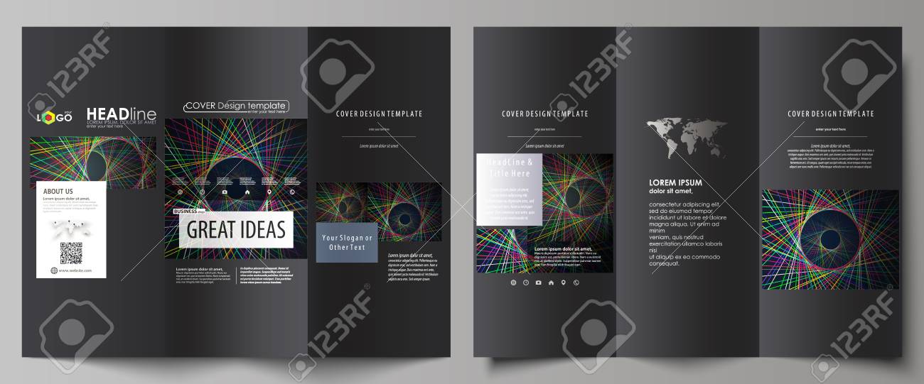 tri fold brochure business templates on both sides easy editable