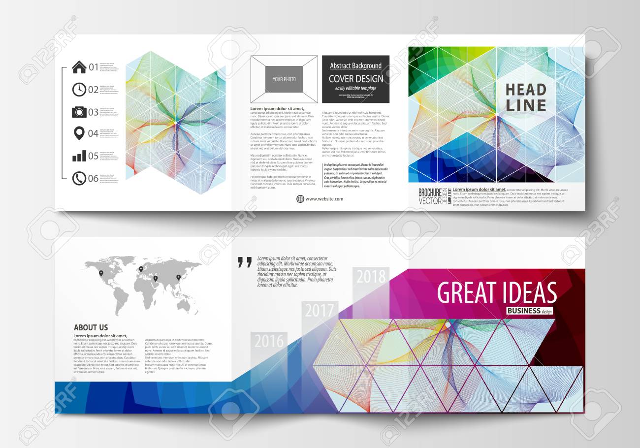 set of business templates for tri fold square brochures leaflet square brochures