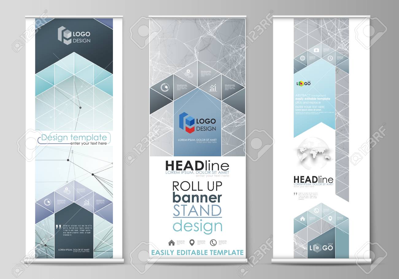 Roll Up Banner Stands Flat Design Templates Corporate Vertical Royalty Free Cliparts Vectors And Stock Illustration Image