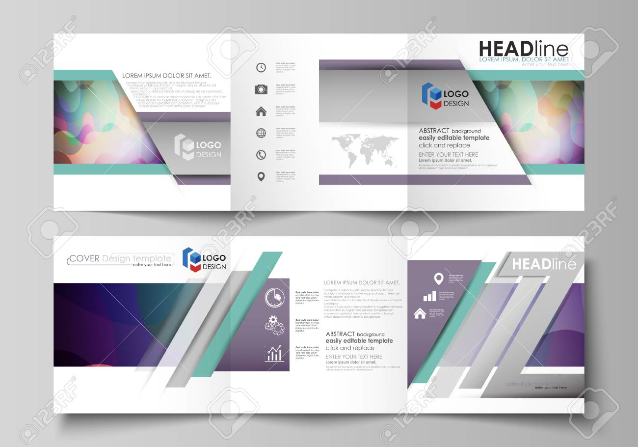 set of business templates for tri fold square brochures leaflet square brochures