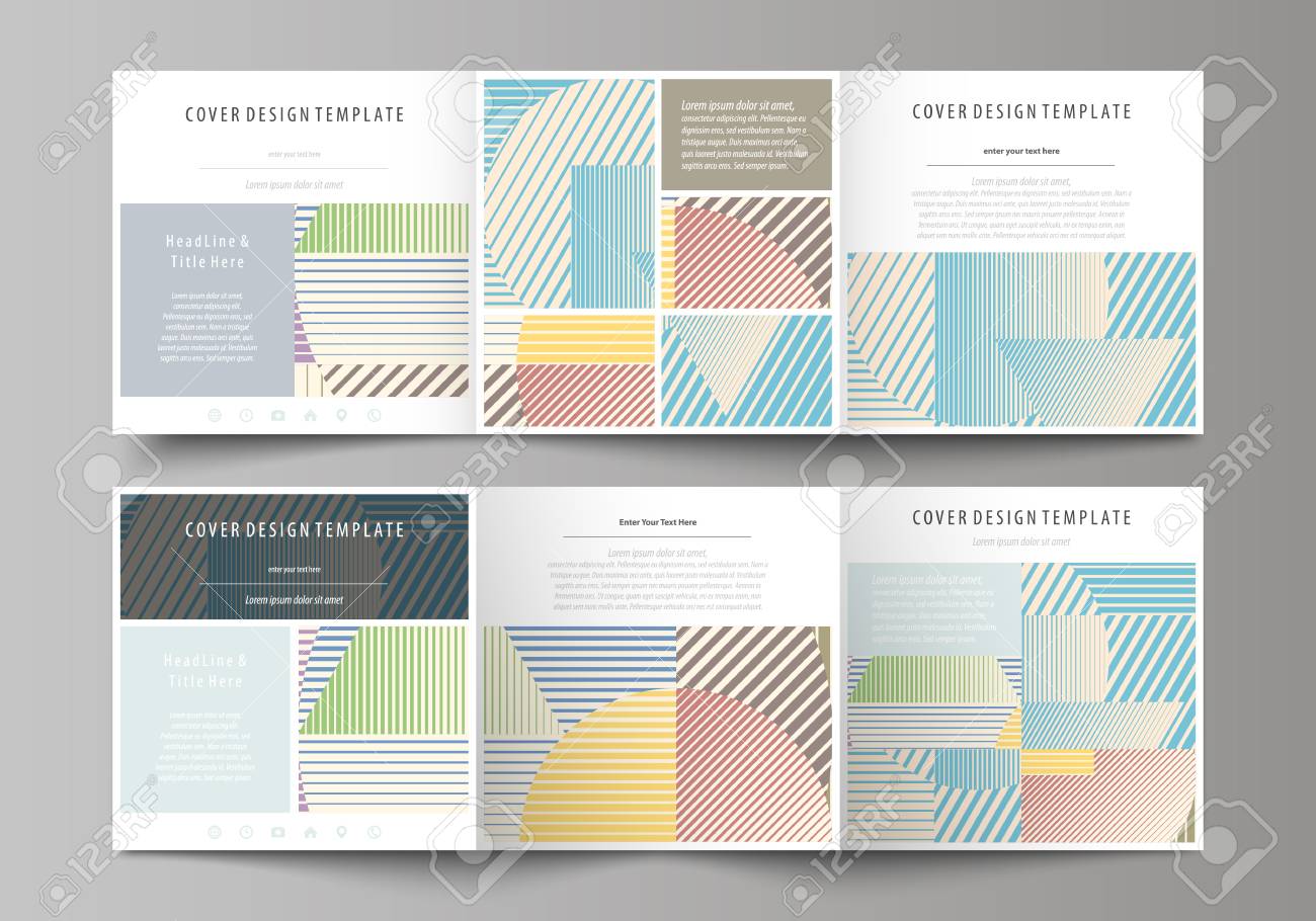 set of business templates for tri fold square brochures leaflet square brochures