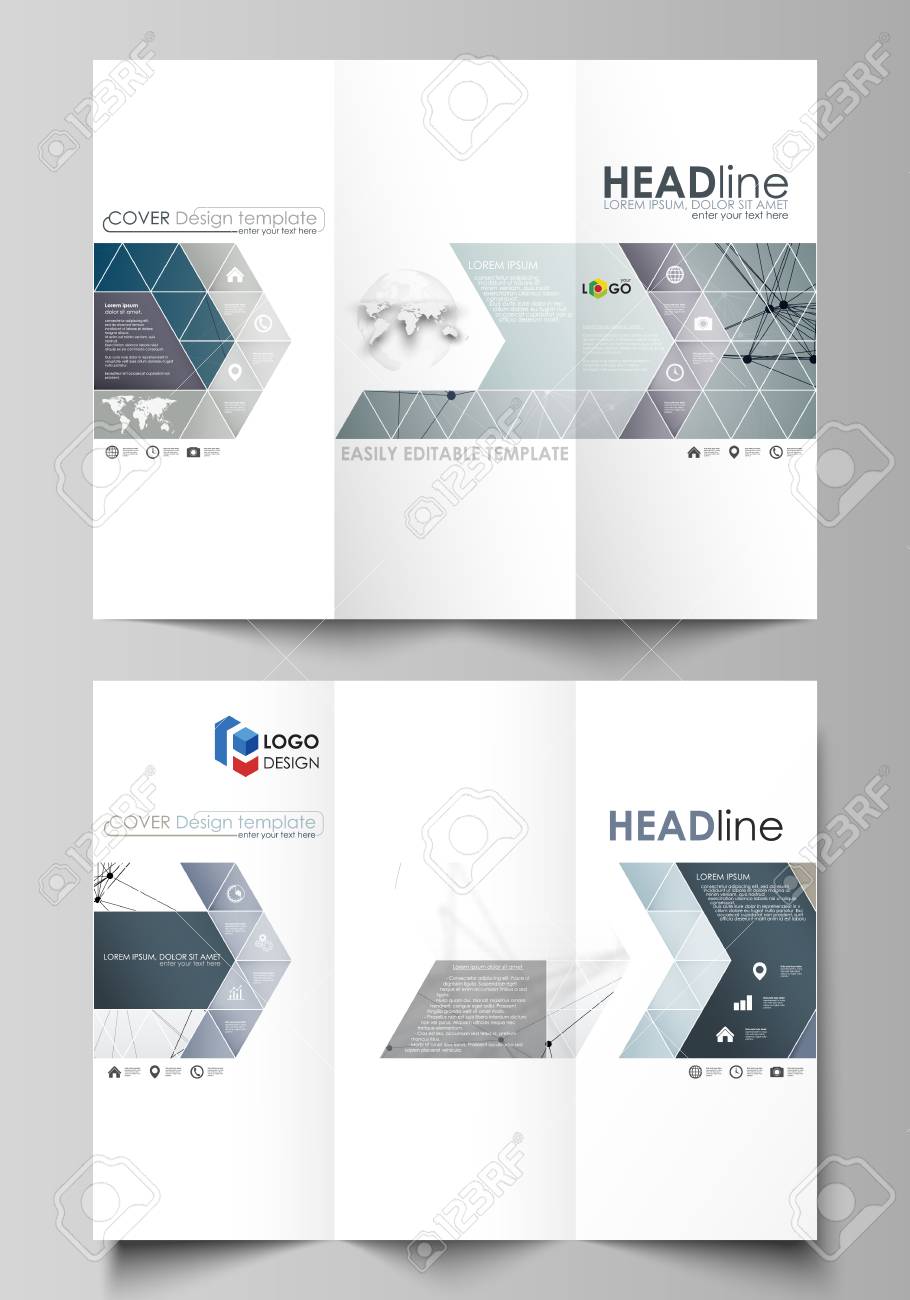 tri fold brochure business templates on both sides easy editable