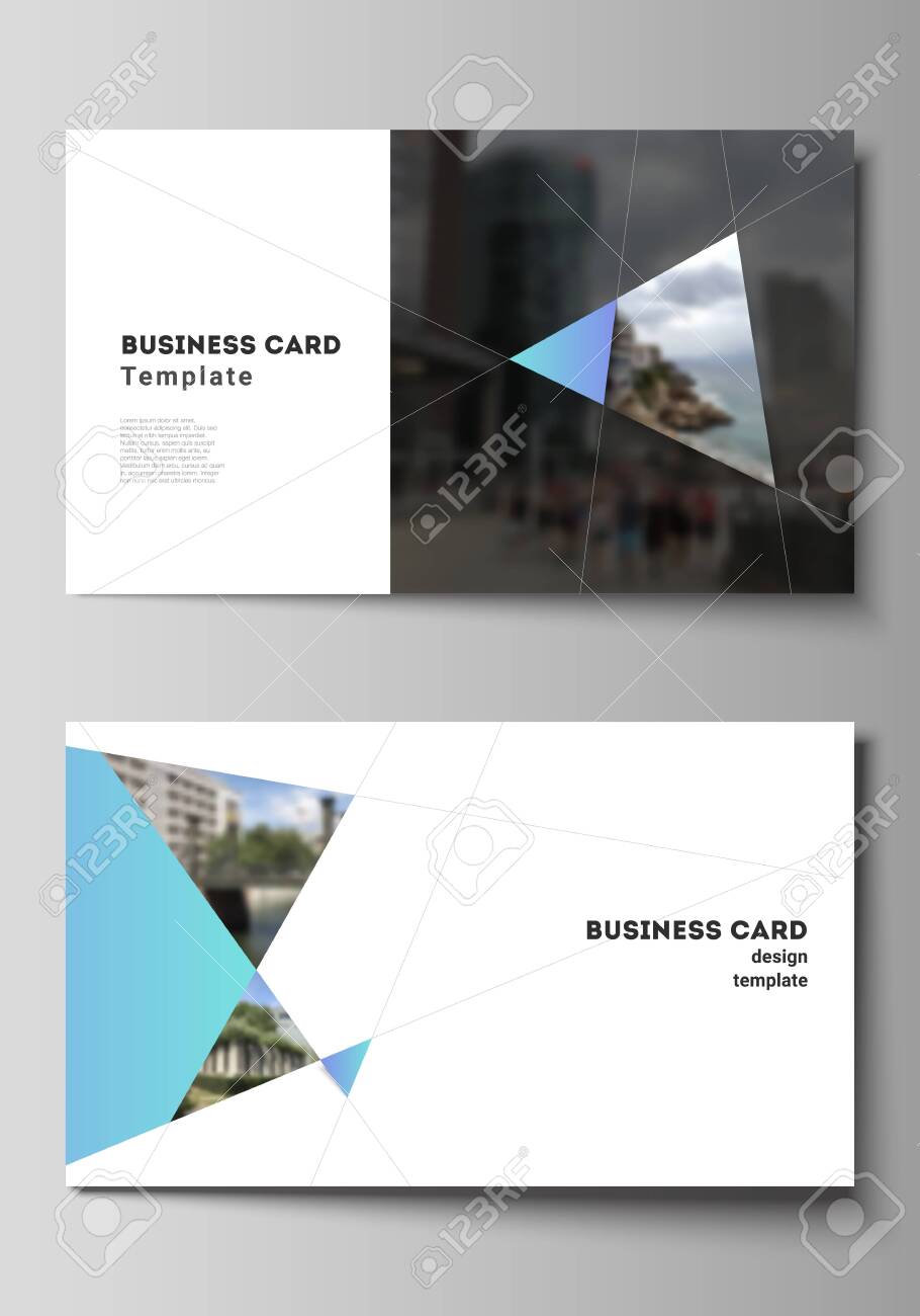 the minimalistic abstract vector layout of two creative business mod business cards
