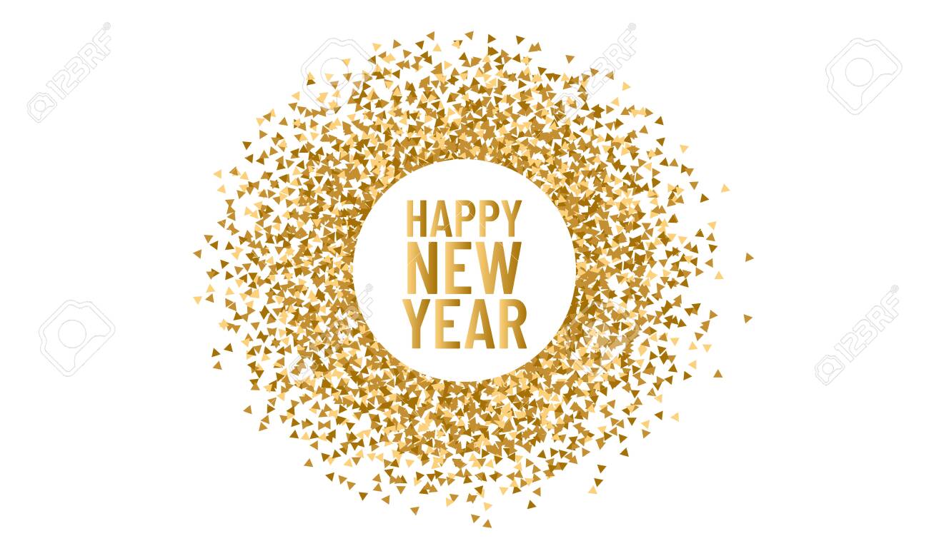 Happy new year. Christmas round frame for copy space 2020. Vector triangle sparkle and glitter background - 146784604 Happy new year. Christmas round frame for copy space 2020. Vector triangle sparkle and glitter background - 146784604
