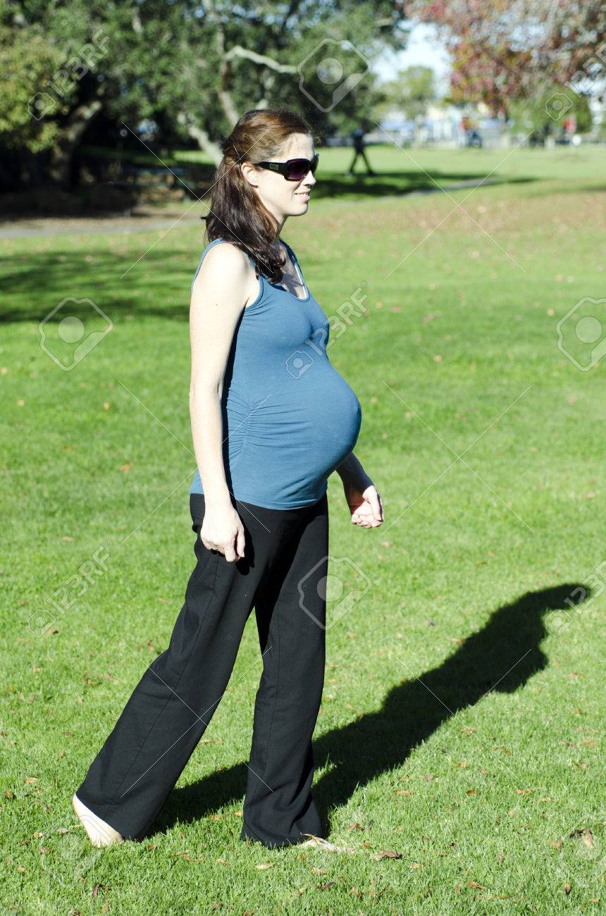 Pregnant Woman Walk Exercise During Pregnancy Outdoor At The Stock Photo Picture And Royalty Free Image Image 45815555