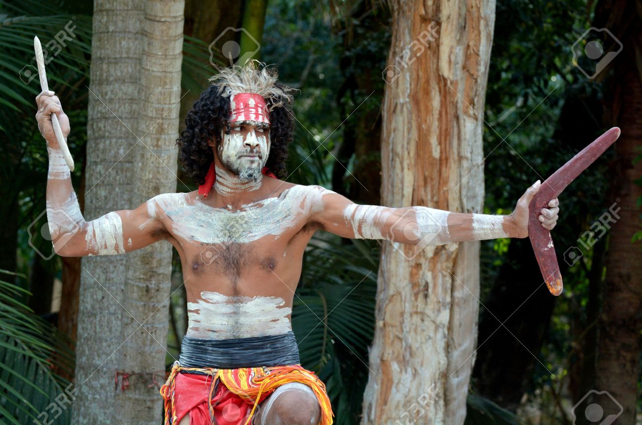 戦士 Yugambeh アボリジニ一人の男の肖像画は、クイーンズランド