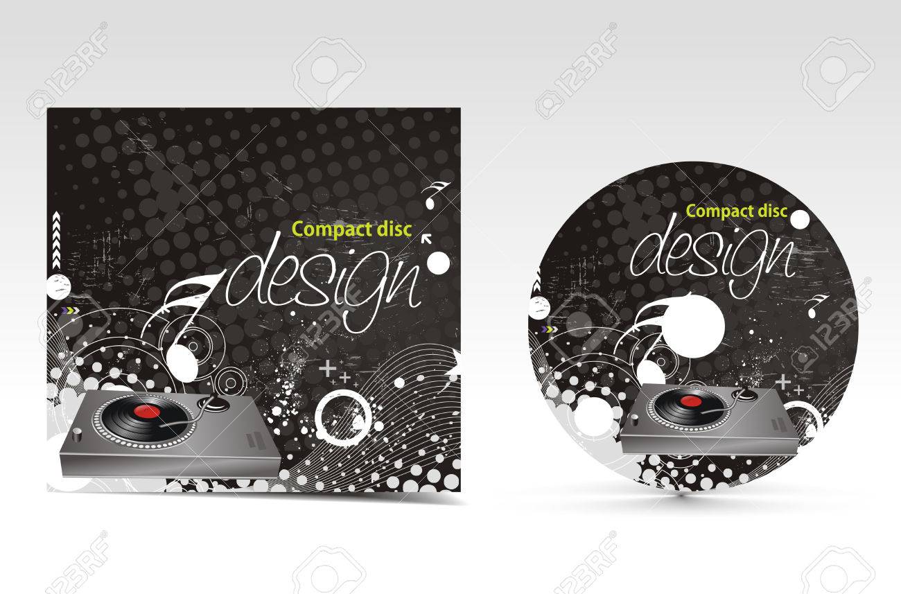 vector music cd cover design template with copy space royalty free