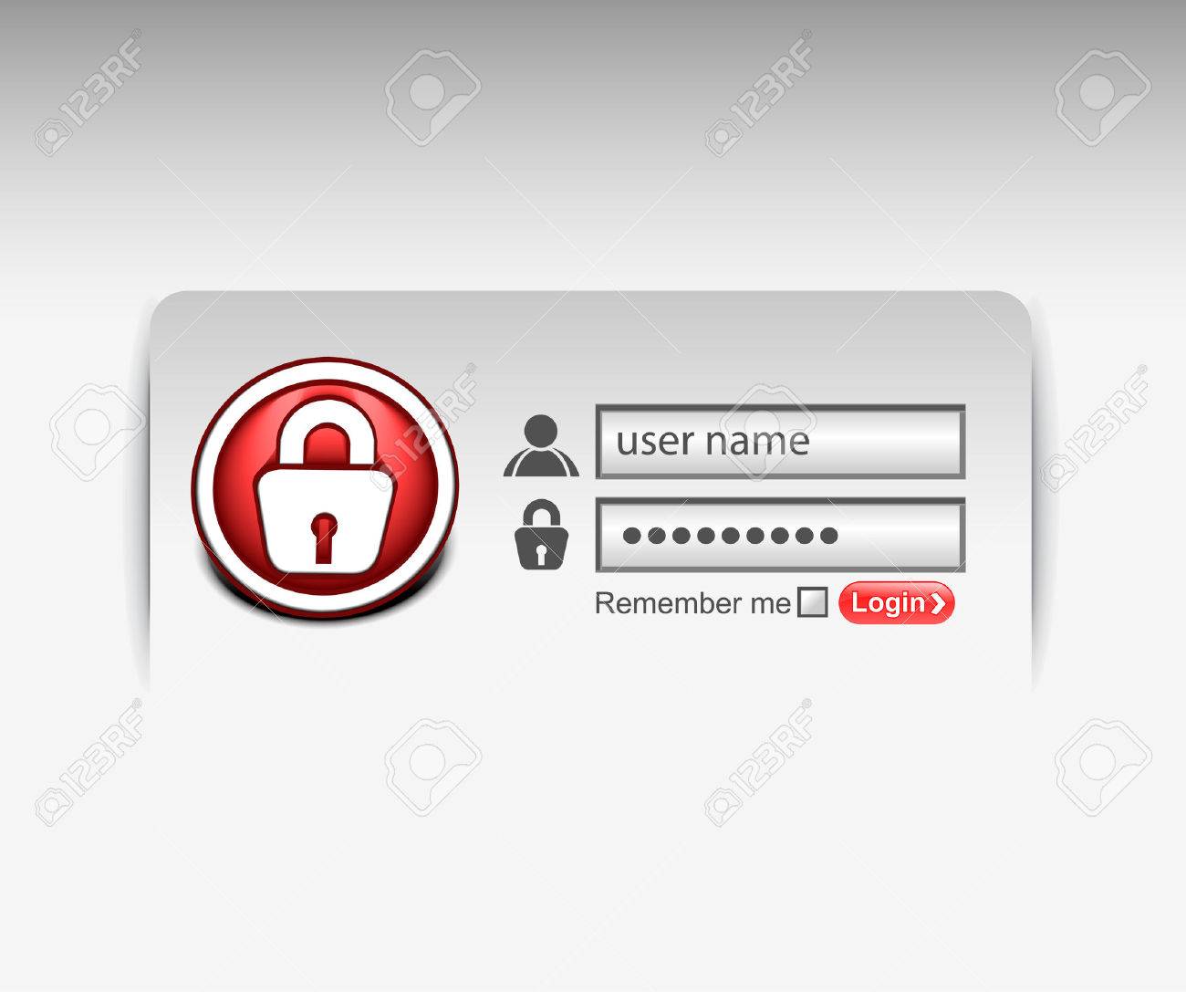 vector login password security window screen web form templates