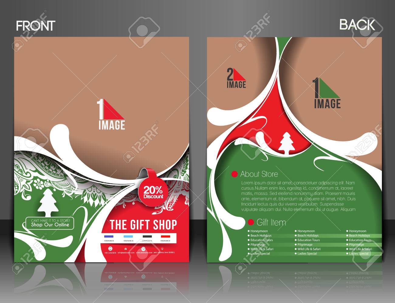 gift shop flyer poster cover template royalty free cliparts the manager of a gift store is printing brochures and flyers