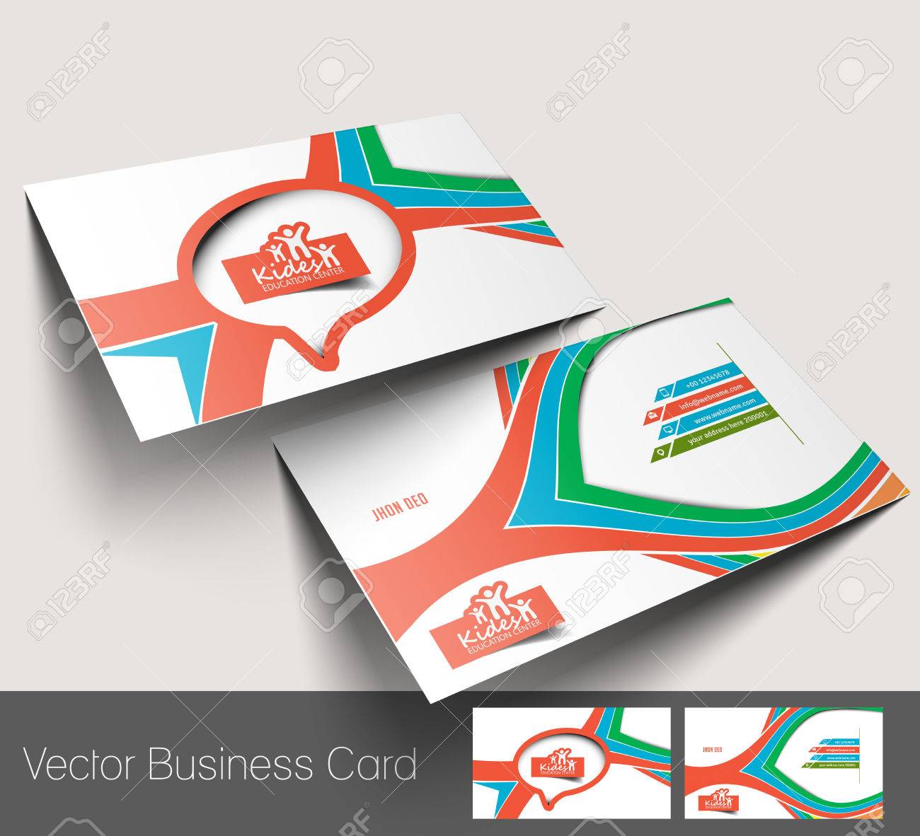 kids care business card set royalty free cliparts vectors and kids business cards
