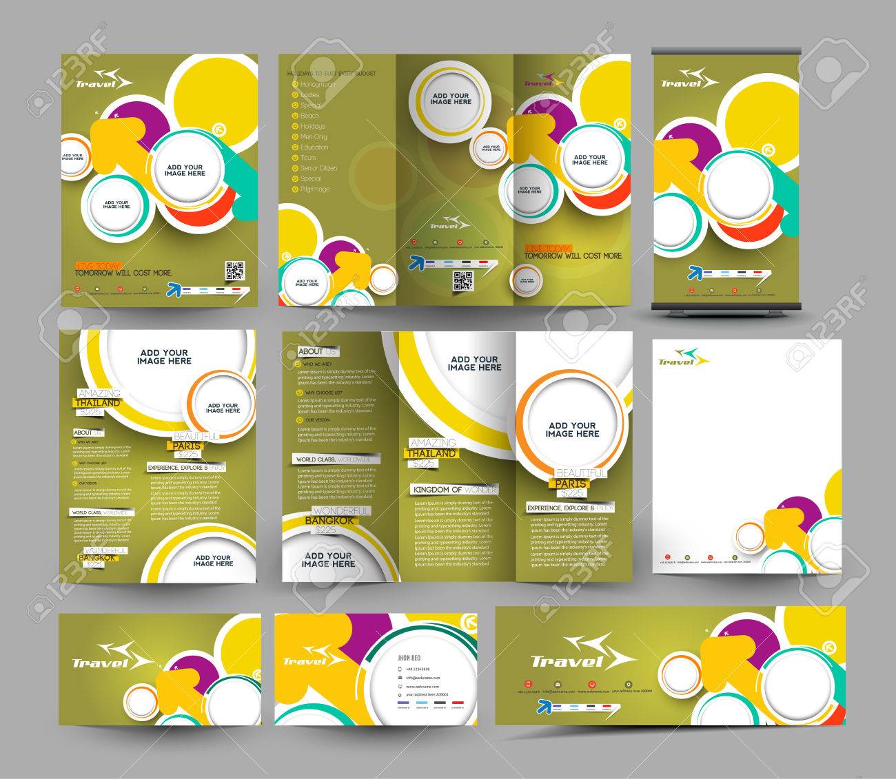 travel agent business stationery set template royalty free cliparts travel agent template