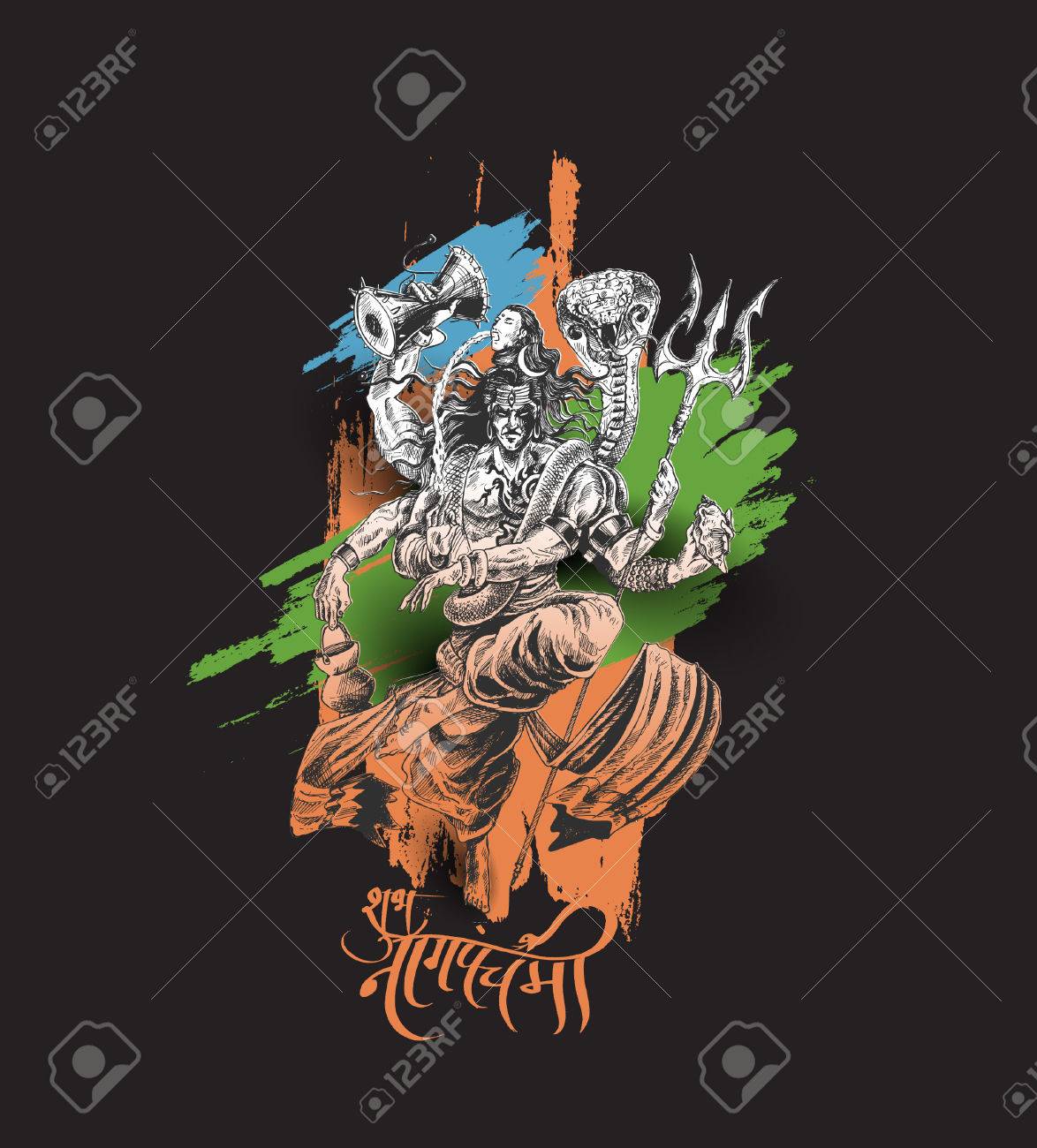Lord Shiva - Subh Nag Panchami - Mahashivaratri Poster, Hand Drawn ...