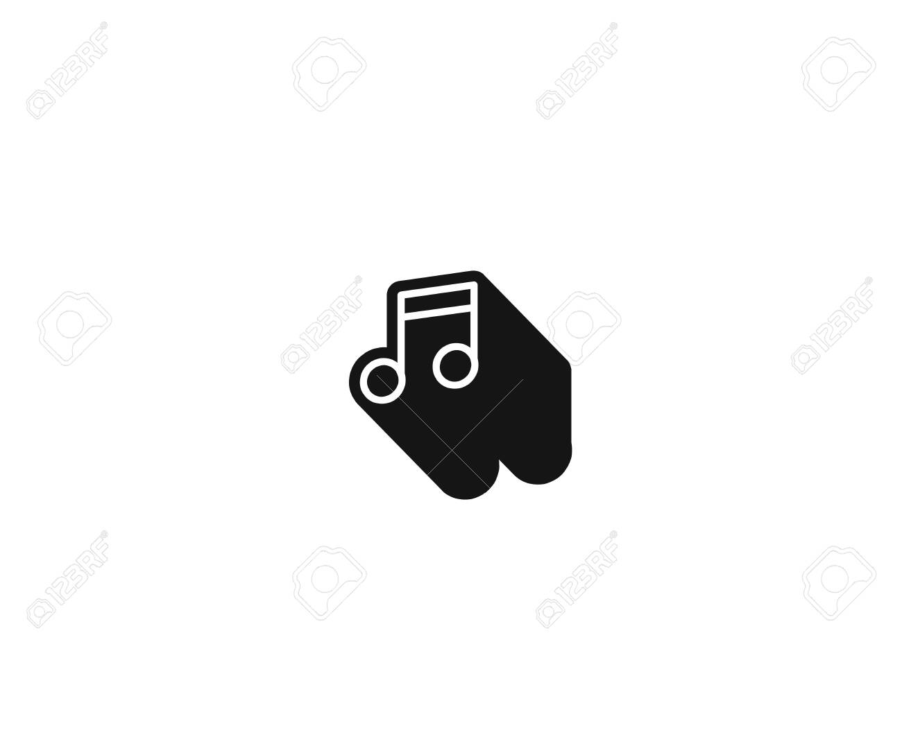 Music Notes Banner Design Flat Line Art Vector Illustration