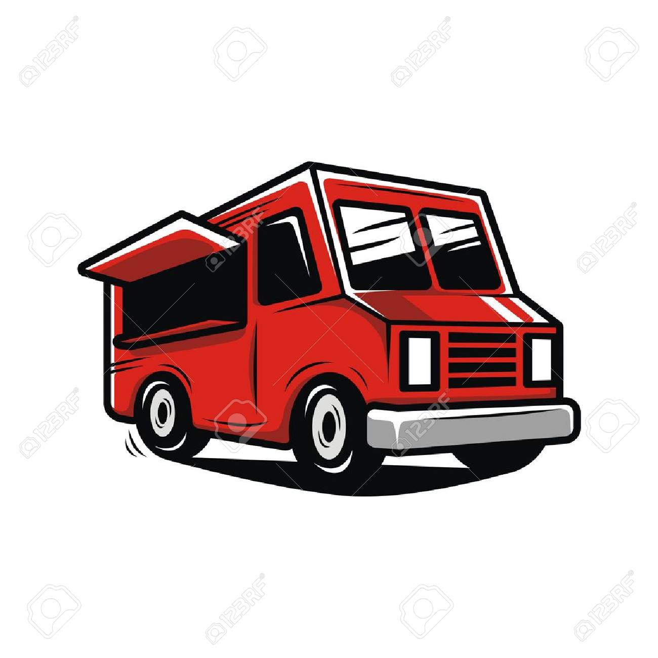 Red Food Truck Illustration Vector