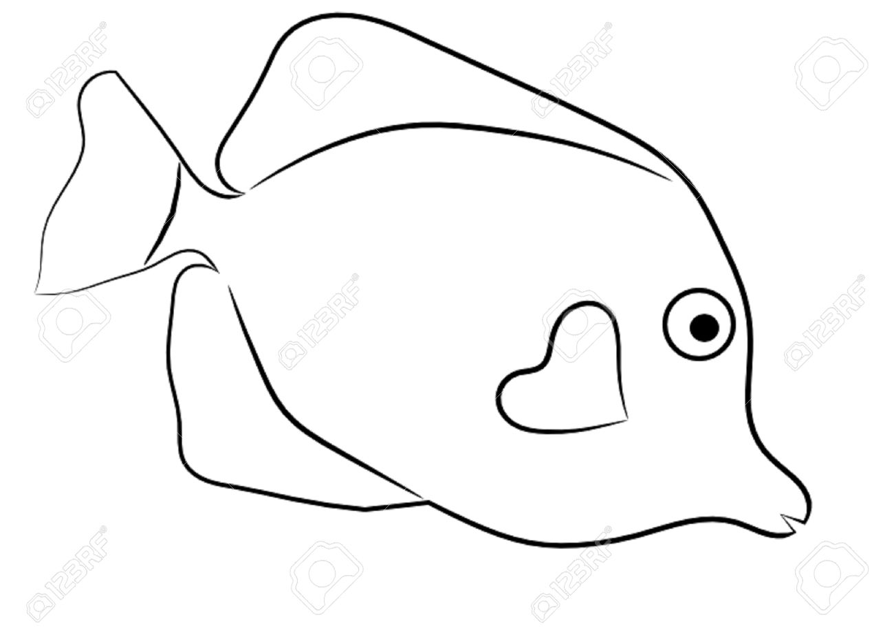 fish template black and white
