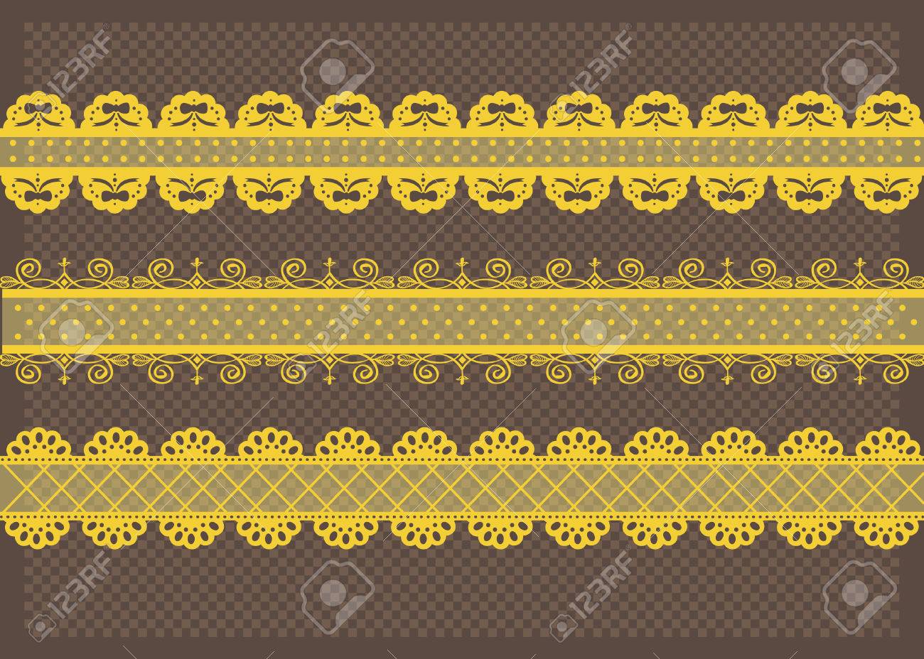 黄色いリボン レースのセット のイラスト素材 ベクタ Image 黄色いリボン レースのセット のイラスト素材 ベクタ Image