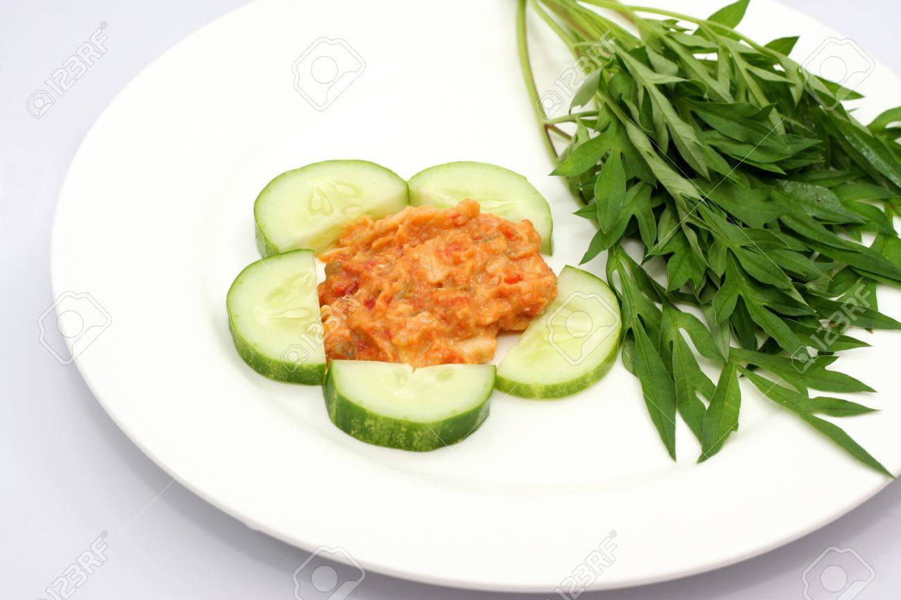 A Fermented Durian Durian Sauce And Malay Herbal Salad Kings Salad With Timun Stock Photo Picture And Royalty Free Image Image 11720875