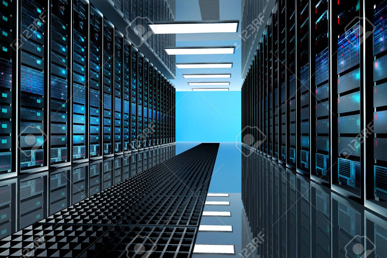 modern network and telecommunication technology computer concept
