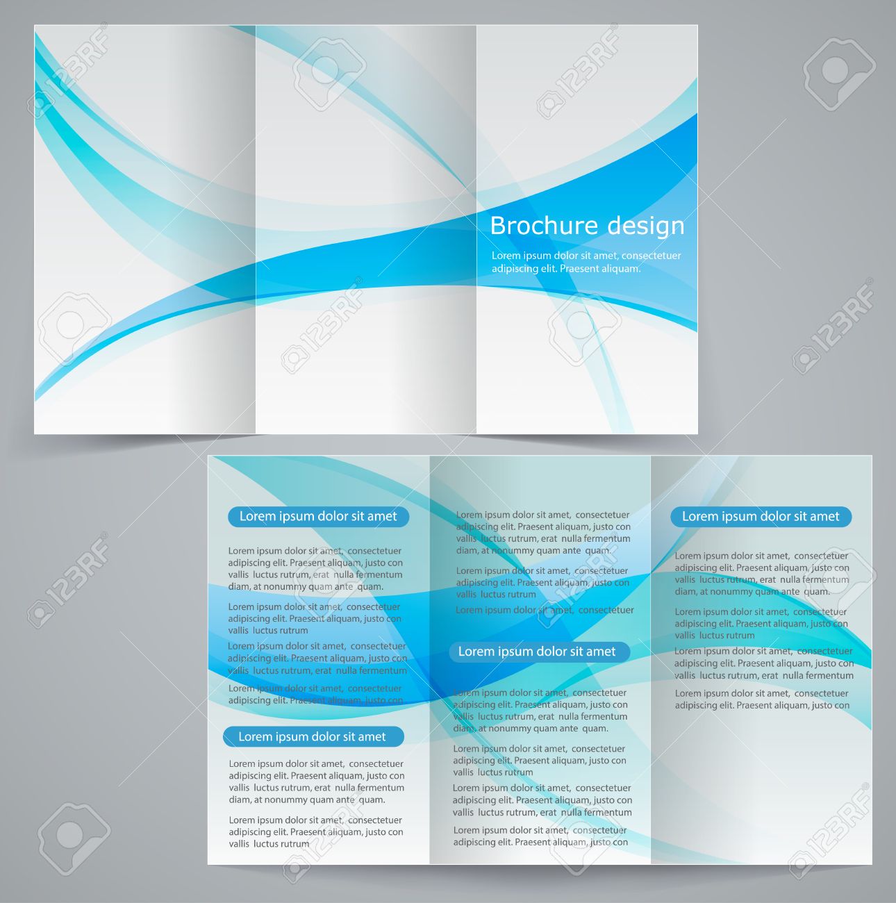 tri fold business brochure template vector blue design flyer tri fold business brochures