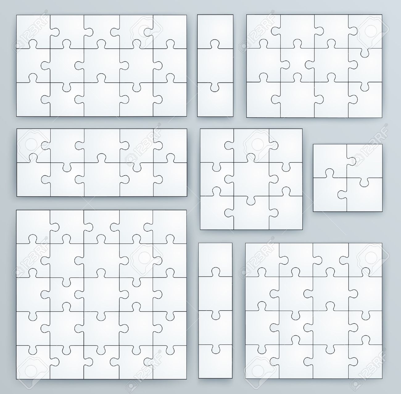 jigsaw puzzle templates set