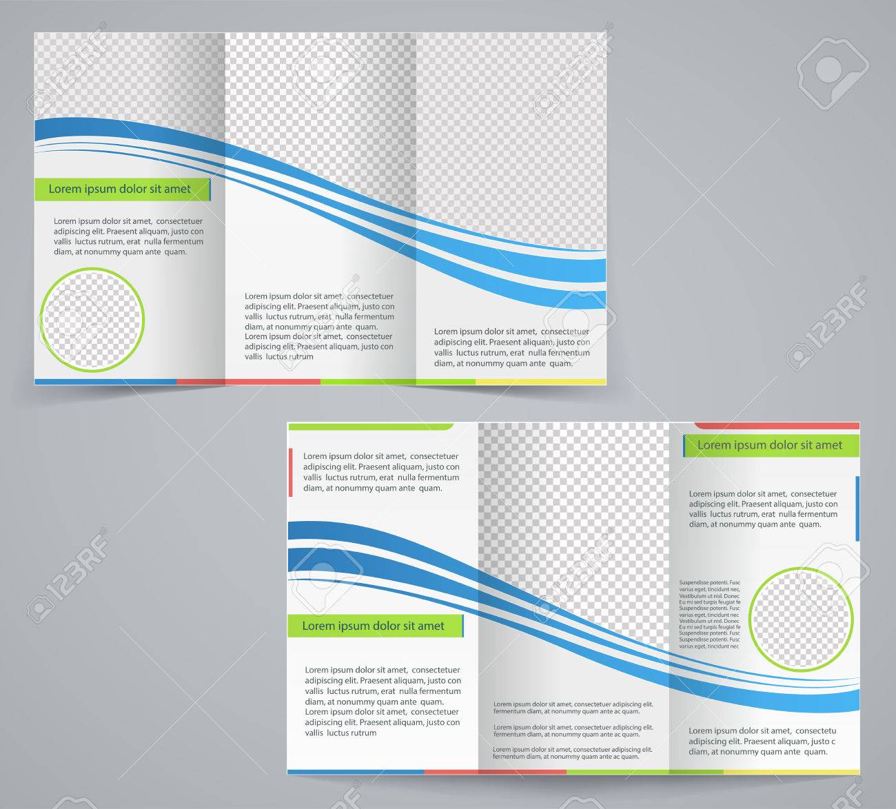 tri fold business brochure template vector blue design flyer